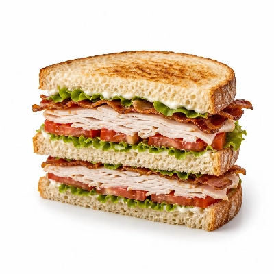 Yard House Sandwiches Roasted Turkey Club (1 Sandwich) with Sourdough Bread