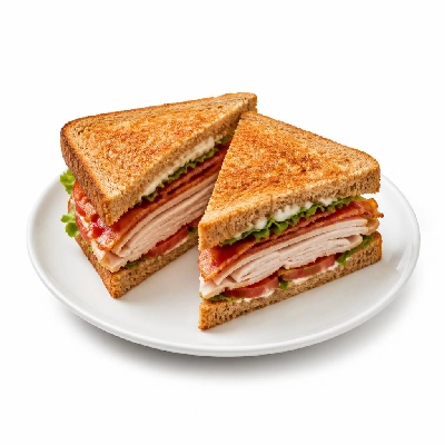 Yard House Sandwiches Roasted Turkey Club (1 Sandwich) with Whole Wheat Bread