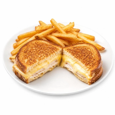 Yard House Sandwiches Roasted Turkey Melt (1 Sandwich) with French Fries