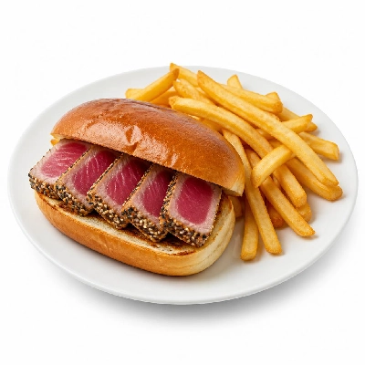 Yard House Sandwiches Seared Ahi Steak (1 Sandwich) with French Fries