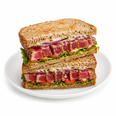 Yard House Sandwiches Seared Ahi Steak (1 Sandwich) with Whole Wheat Bread