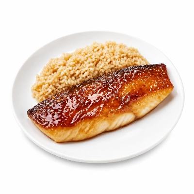 Yard House Seafoods Miso Glazed Sea Bass (1 Serving) with Brown Rice