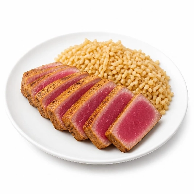 Yard House Seafoods Pan Seared Ahi (1 Serving) with Brown Rice
