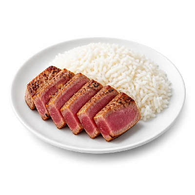 Yard House Seafoods Pan Seared Ahi (1 Serving) with Jasmine Rice
