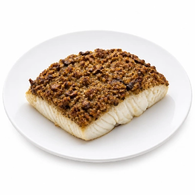 Yard House Seafoods Porcini Crusted Halibut