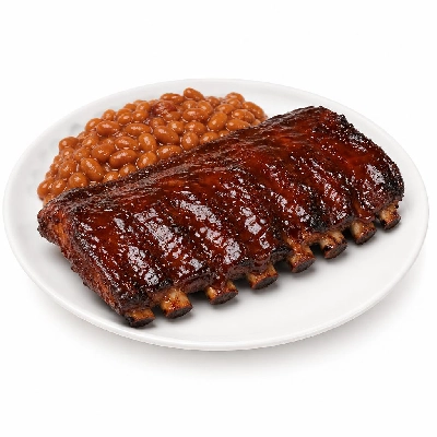 Yard House St Louis Style BBQ Ribs (1 Serving) with Beans