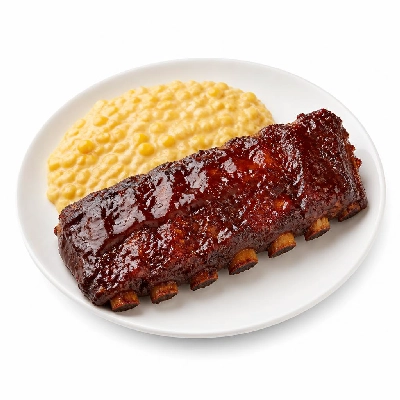 Yard House St Louis Style BBQ Ribs Half Rack (1 Serving) with Creamed Corn