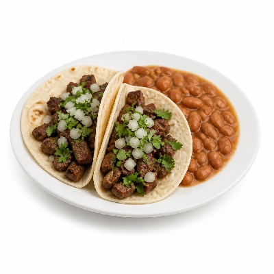 Yard House Street Tacos Asada with Flour Tortillas Two (2 Tacos) Pinto Bean Casserole