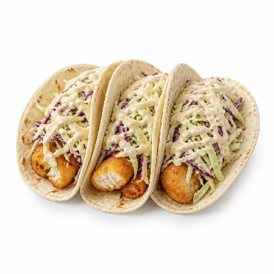 Yard House Street Tacos Baja Fish with Flour Tortillas Three