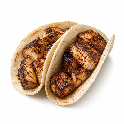 Yard House Street Tacos Blackened Swordfish with Flour Tortillas Two (2 Tacos) with Spicy Rice
