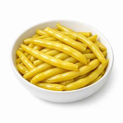Yellow snap or wax beans boiled with salt