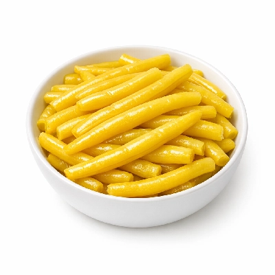 Yellow snap or wax beans boiled without salt