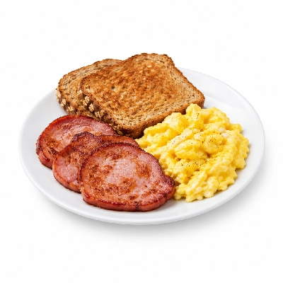 Zippy's Ada Mini Ham Breakfast with Whole Wheat Toast