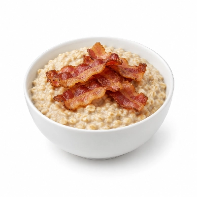 Zippy's Ada Oatmeal Breakfast with Bacon