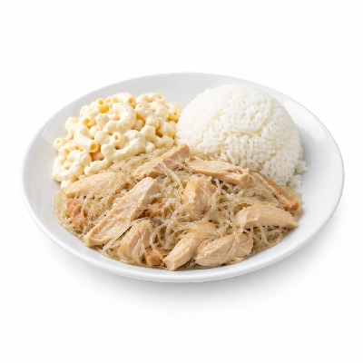Zippy's Hawaiian Plate Combo with Chicken Long Rice
