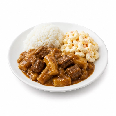 Zippy's Hawaiian Plate Combo with Pastele Stew