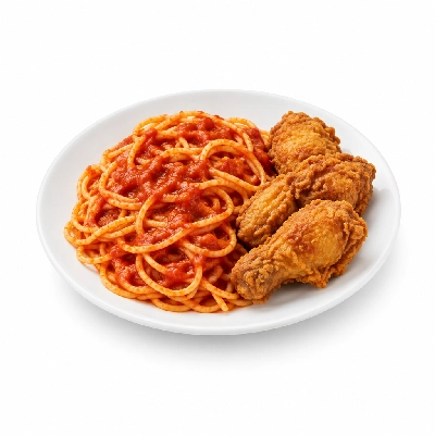 Zippy's Spaghetti & Chicken Plate