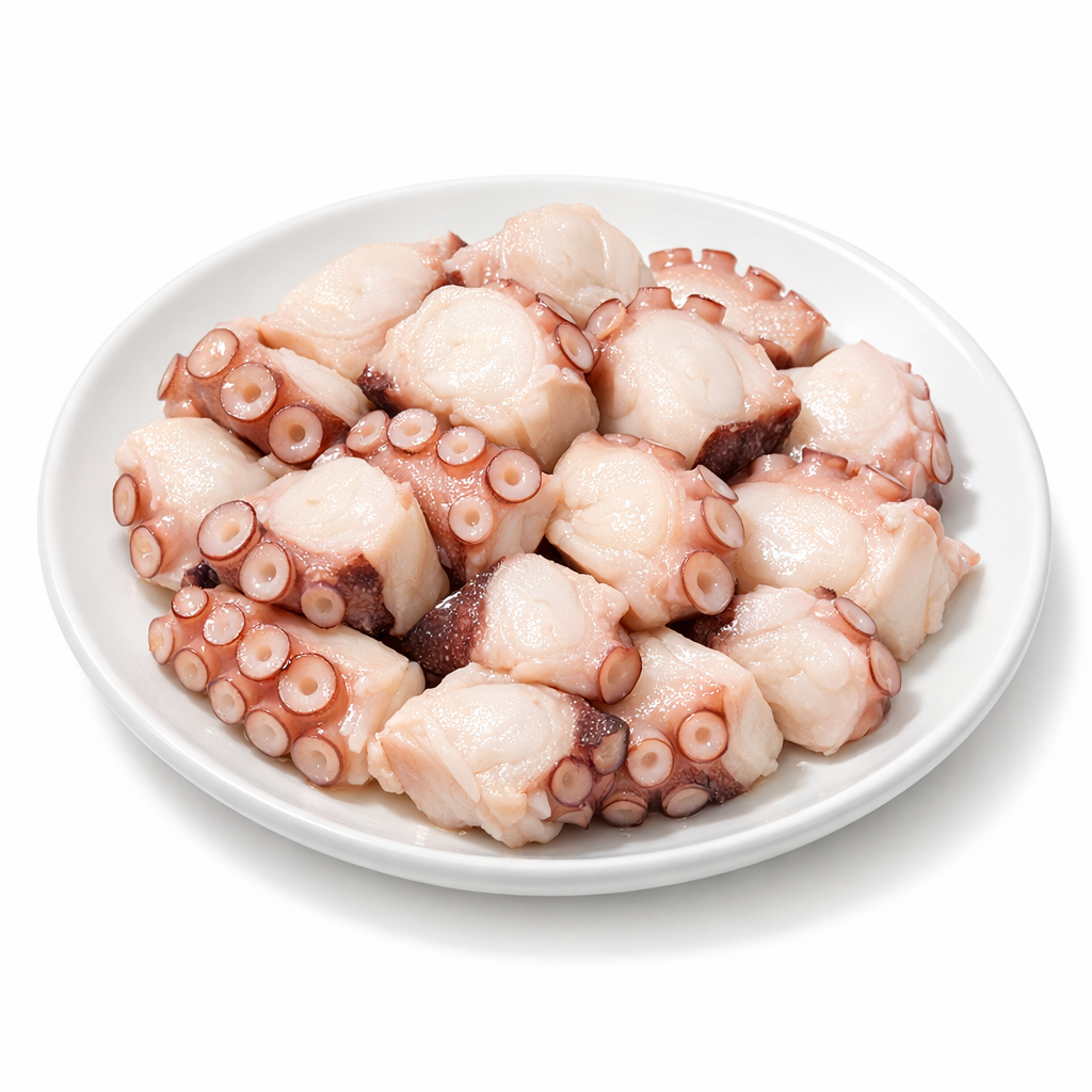 Octopus cooked moist heat