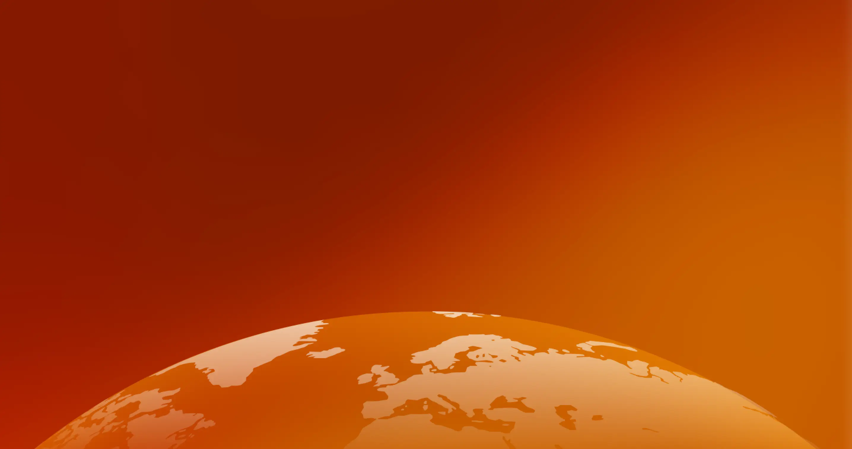 Red-orange background with globe representing database scale at large