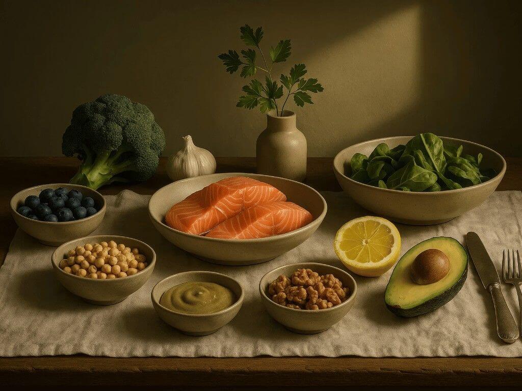 list of anti-inflammatory foods as shown on the table