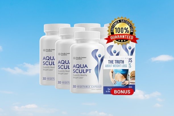 AquaSculpt supplement advertisement promoting the ice water hack for weight loss, highlighting claims about burning fat and improving metabolic health.