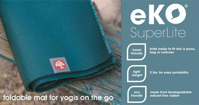 Manduka eKO SuperLite best lightweight travel yoga mat made from eco friendly natural rubber
