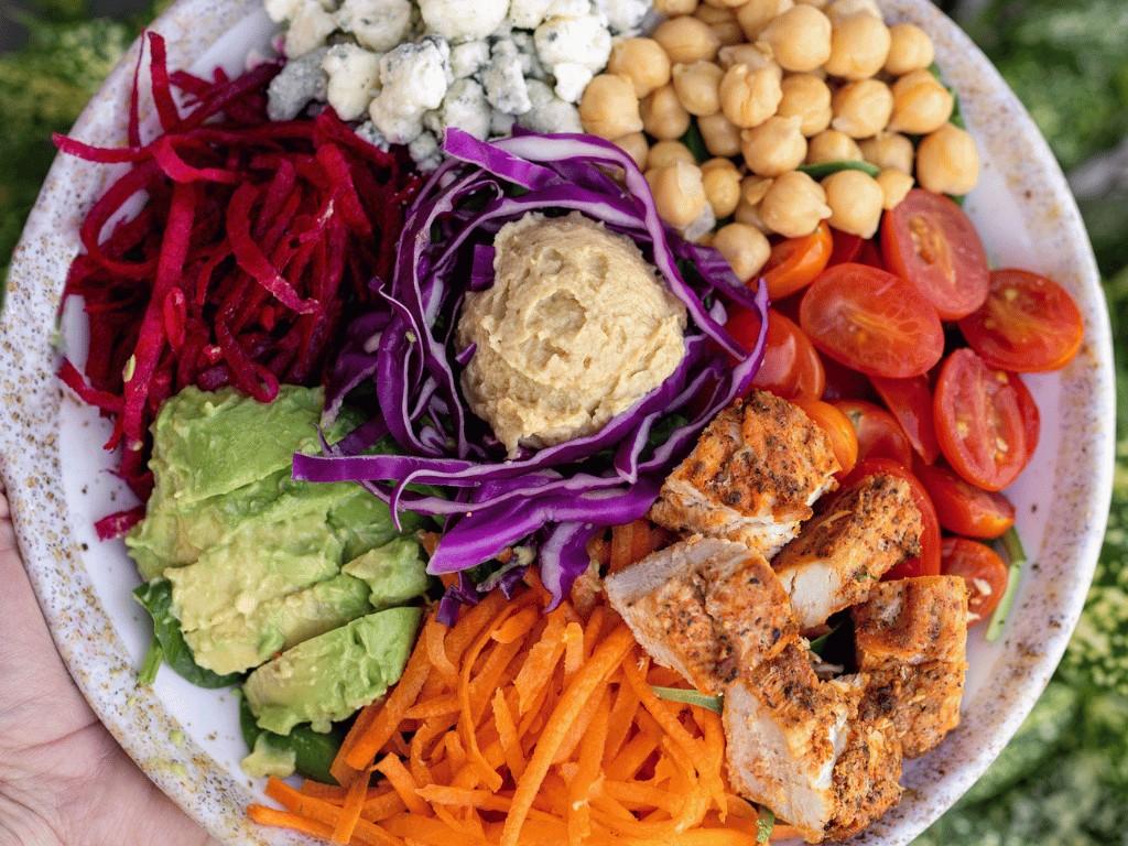 bowl of variety of foods representing a list of paleo foods