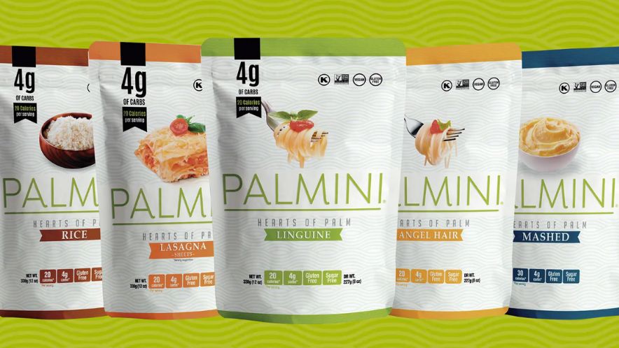 Palmini hearts of palm pasta packs featuring rice, linguine, and lasagna sheets, a top low carb and keto pasta alternative.