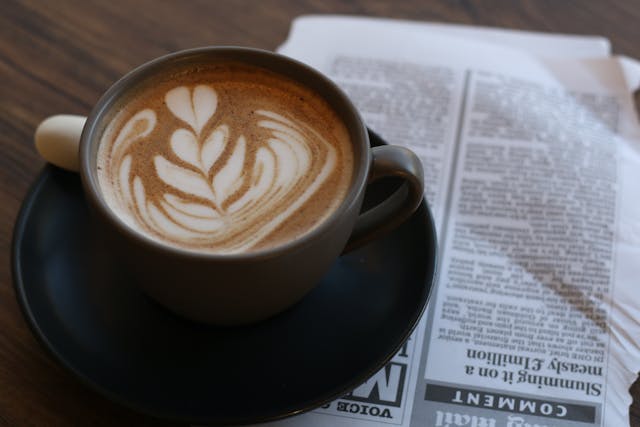 The daily recommended intake for caffeine is 400 mg, which is approximately 4 cups of brewed coffee.