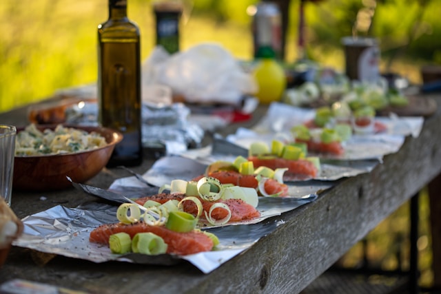 Salads, vegetables, and potatoes, pasta, pizza, bread, rice, and grains, fish, seafood, meat, chicken, and eggs, beans, legumes, cheese, sandwiches, and breakfast foods